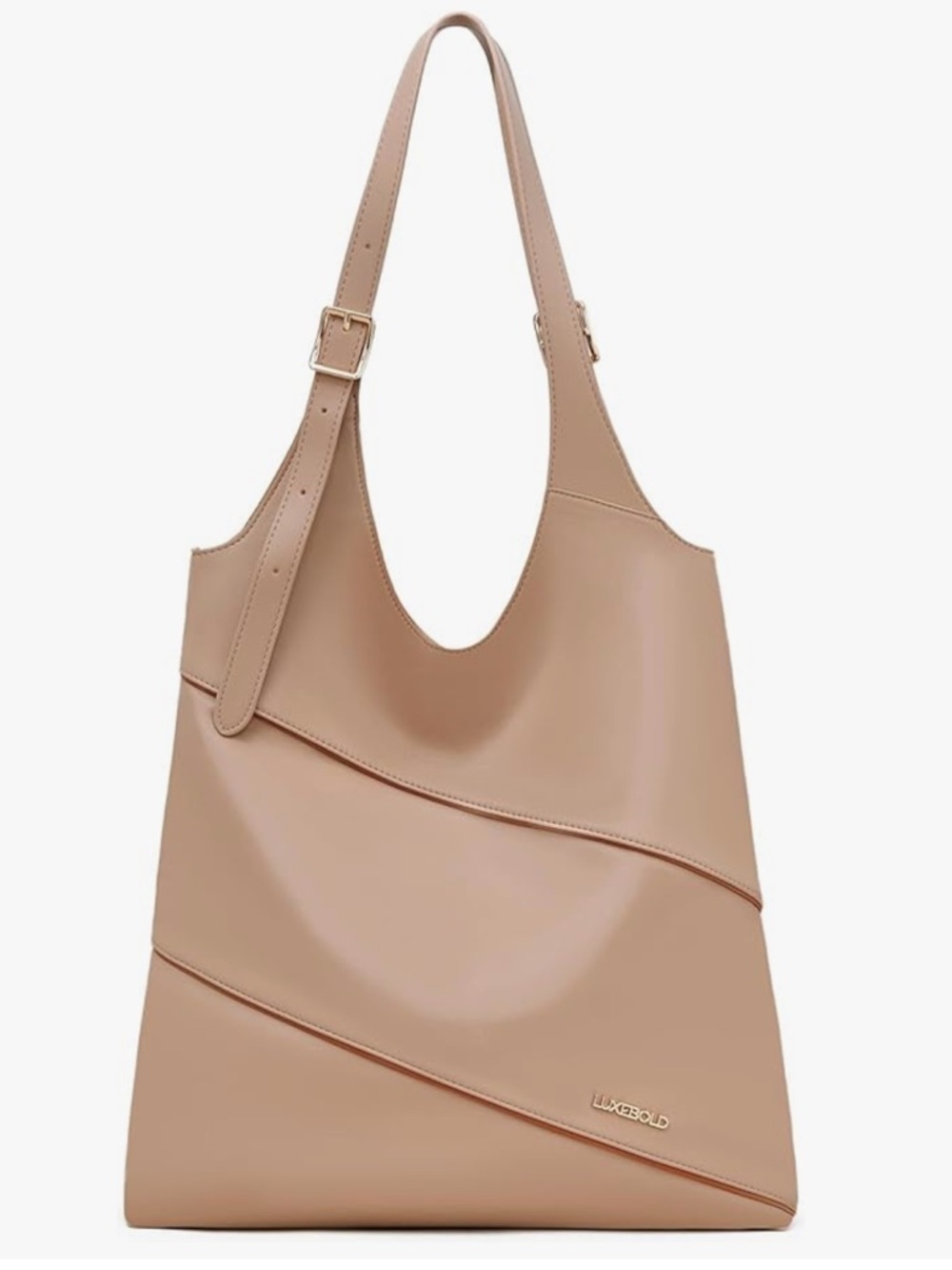 Women's Slouchy Hobo Shoulder Bag in Nude